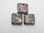Jackson Pollock Style Square, 17mm, Gray, Brown, White Gold Foil and Aventurina Jackson Pollock Style Square, 17mm, Gray, Brown, White Gold Foil and Aventurina